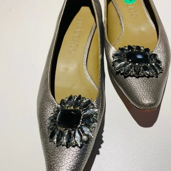 S27- 💰💰SALE 💰💰Staccato pewter flats size 7 - Picture 2 of 3